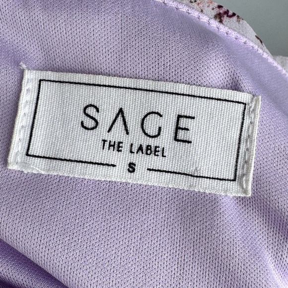 Lulu’s Sage the Label Delilah Lilac Floral Print Ruffled Mini Skirt Ruched Sz S - Picture 10 of 11